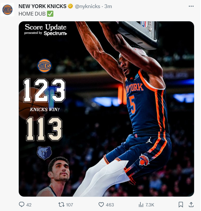 雷霆胜尼克斯，结束两连败